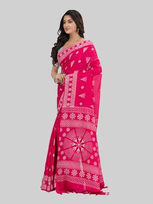 Desh bidesh pure cotton konark design handloom saree with blouse 3