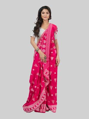 Desh bidesh pure cotton konark design handloom saree with blouse 4