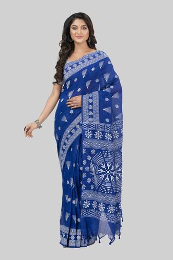 Desh bidesh pure cotton konark design handloom saree with blouse