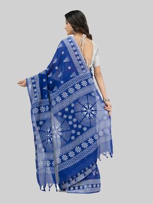 Desh bidesh pure cotton konark design handloom saree with blouse 2