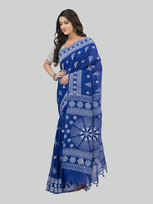 Desh bidesh pure cotton konark design handloom saree with blouse 3