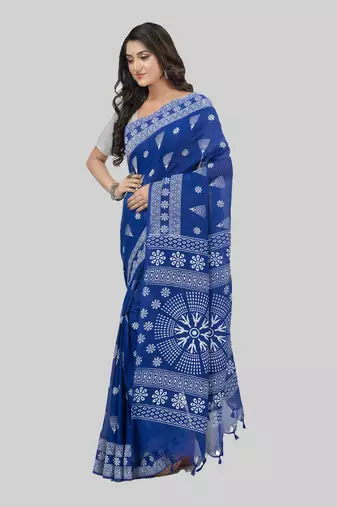 Desh bidesh pure cotton konark design handloom saree with blouse