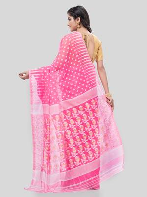 Desh Bidesh Queen Of Diamond Resham Dhakai Jamdani Bengal Pure Cotton Handloom Saree Without Blouse 2