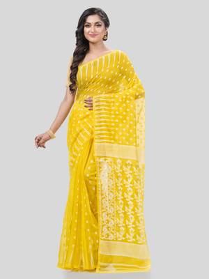 Desh bidesh resham diamond queen design dhakai jamdani bengal pure cotton handloom saree without blouse 1