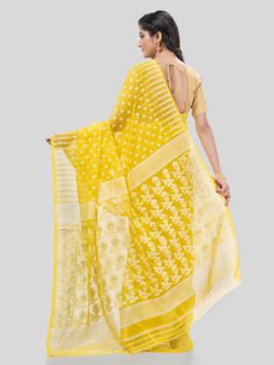 Desh bidesh resham diamond queen design dhakai jamdani bengal pure cotton handloom saree without blouse 2