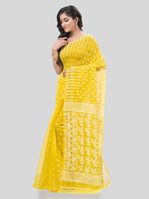 Desh bidesh resham diamond queen design dhakai jamdani bengal pure cotton handloom saree without blouse 3