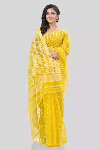 Desh bidesh resham diamond queen design dhakai jamdani bengal pure cotton handloom saree without blouse