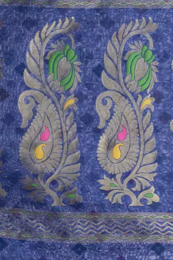 Desh Bidesh Mayur Pekham Zari Work Resham Dhakai Jamdani Pure Cotton Handloom Saree Without Blouse