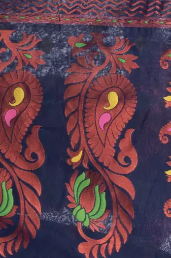 Desh Bidesh Mayur Pekham Zari Work Resham Dhakai Jamdani Pure Cotton Handloom Saree Without Blouse
