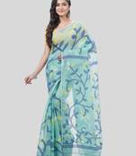 Desh Bidesh Muslin Resham Dhakai Jamdani Bengal Pure Cotton Handloom Saree Without Blouse