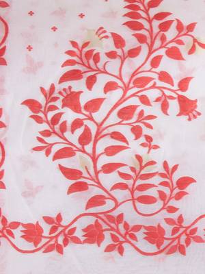 Desh Bidesh Kaveri Flower Design Dhakai Jamdani Bengal Pure Cotton Handloom Saree Without Blouse 5