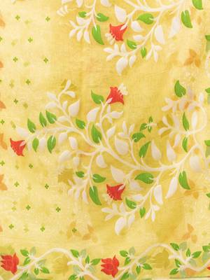 Desh Bidesh Kaveri Flower Design Dhakai Jamdani Bengal Pure Cotton Handloom Saree Without Blouse 5