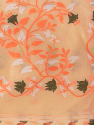 Desh Bidesh Kaveri Flower Design Dhakai Jamdani Bengal Pure Cotton Handloom Saree Without Blouse 5