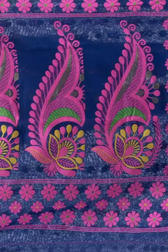Desh Bidesh Lojjaboti Leaf Resham Dhakai Jamdani Pure Cotton Handloom Saree Design Without Blouse