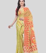 Desh Bidesh Lojjaboti Leaf Resham Dhakai Jamdani Pure Cotton Handloom Saree Design Without Blouse
