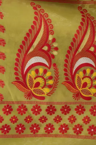 Desh Bidesh Lojjaboti Leaf Resham Dhakai Jamdani Pure Cotton Handloom Saree Design Without Blouse