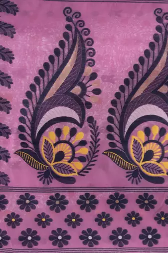 Desh Bidesh Lojjaboti Leaf Resham Dhakai Jamdani Pure Cotton Handloom Saree Design Without Blouse