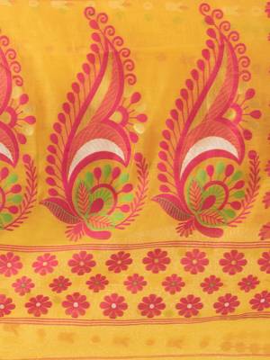 Desh Bidesh Lojjaboti Leaf Resham Dhakai Jamdani Pure Cotton Handloom Saree Design Without Blouse 5
