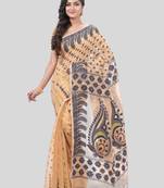 Desh Bidesh Resham Dhakai Jamdani Pure Cotton Handloom Saree Lojjaboti Design Without Blouse