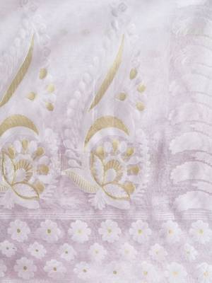 Desh bidesh resham dhakai jamdani pure cotton handloom saree lojjaboti design without blouse 5