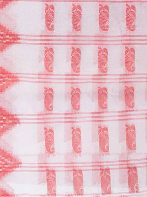 Desh Bidesh Tant Pure Handloom Cotton Saree Woven Nabadurga Design Without Blouse 4