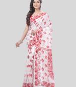 Desh bidesh pure cotton saree nabapatrika design handloom saree with blouse