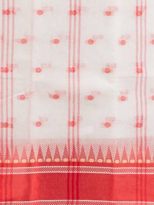 Desh Bidesh Tant Pure Handloom Cotton Saree Woven Temple Ball Design Without Blouse 5