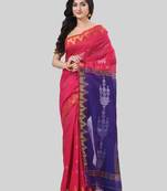 Desh bidesh tant cotton silk handloom cotton blend saree jharbati work with blouse