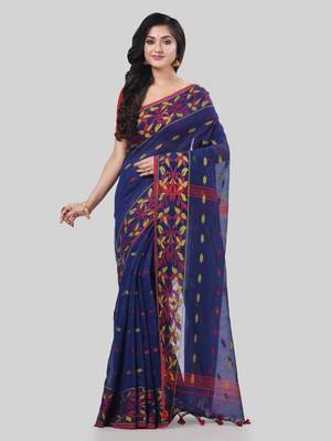 Desh bidesh tant cotton silk handloom cotton blend saree navratri design with blouse 1