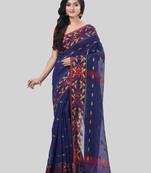 Desh bidesh tant cotton silk handloom cotton blend saree navratri design with blouse