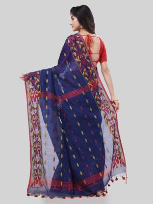 Desh bidesh tant cotton silk handloom cotton blend saree navratri design with blouse 2