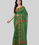 Desh bidesh tant cotton silk handloom cotton blend saree navratri design with blouse