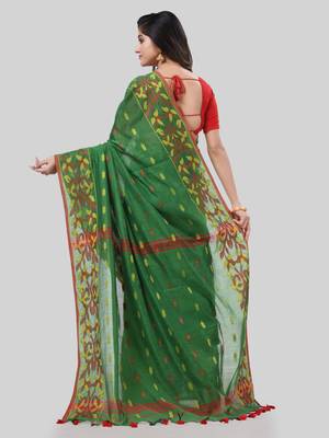 Desh bidesh tant cotton silk handloom cotton blend saree navratri design with blouse 2