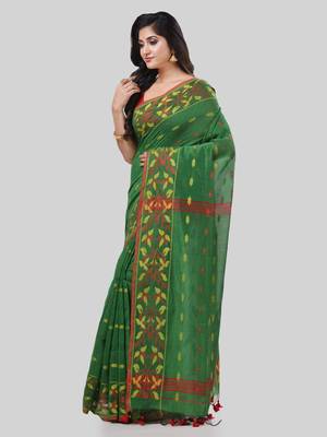 Desh bidesh tant cotton silk handloom cotton blend saree navratri design with blouse 3