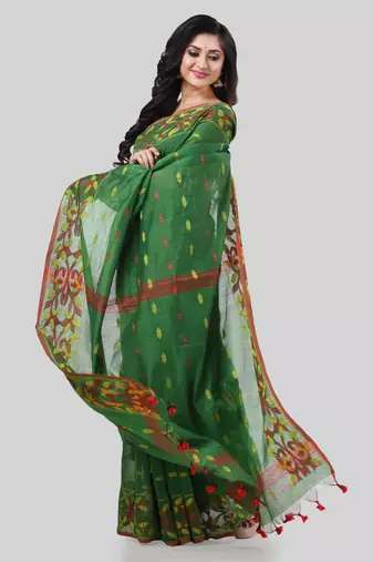 Desh bidesh tant cotton silk handloom cotton blend saree navratri design with blouse