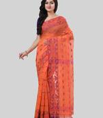 Desh bidesh tant cotton silk handloom cotton blend saree navratri design with blouse