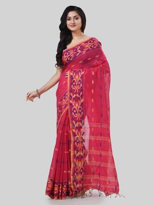 Desh bidesh tant cotton silk handloom cotton blend saree navratri design with blouse 1