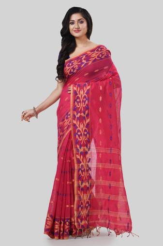 Desh bidesh tant cotton silk handloom cotton blend saree navratri design with blouse