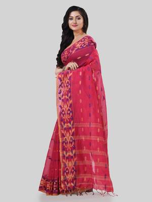 Desh bidesh tant cotton silk handloom cotton blend saree navratri design with blouse 3