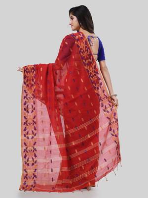 Desh bidesh tant cotton silk handloom cotton blend saree navratri design with blouse 2