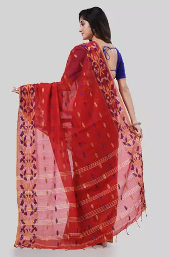 Desh bidesh tant cotton silk handloom cotton blend saree navratri design with blouse
