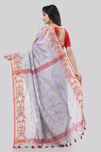 Desh bidesh tant cotton silk handloom cotton blend saree navratri design with blouse