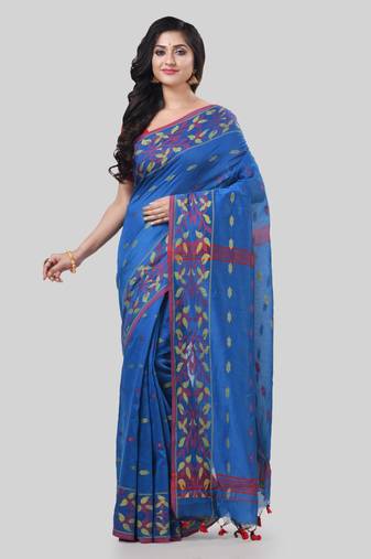 Desh bidesh tant cotton silk handloom cotton blend saree navratri design with blouse