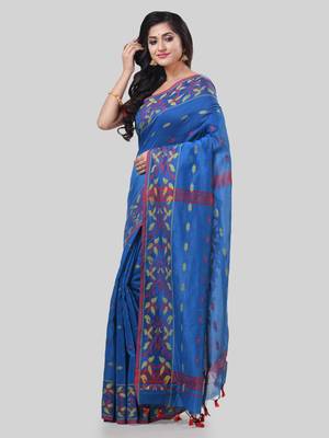 Desh bidesh tant cotton silk handloom cotton blend saree navratri design with blouse 3