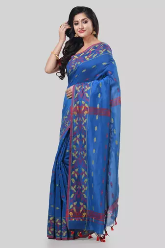 Desh bidesh tant cotton silk handloom cotton blend saree navratri design with blouse