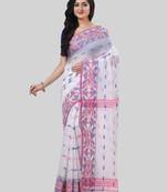 Desh bidesh tant cotton silk handloom cotton blend saree navratri design with blouse