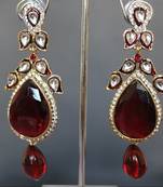 Designer Maroon dangling earring