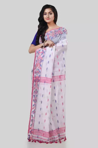 Desh bidesh tant cotton silk handloom cotton blend saree navratri design with blouse