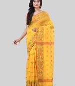 Desh bidesh tant cotton silk handloom cotton blend saree navratri design with blouse