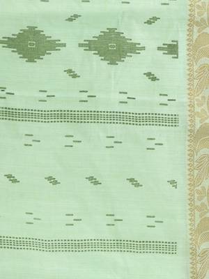Desh bidesh bengal tant zari kerala printed pure handloom cotton saree without blouse 5